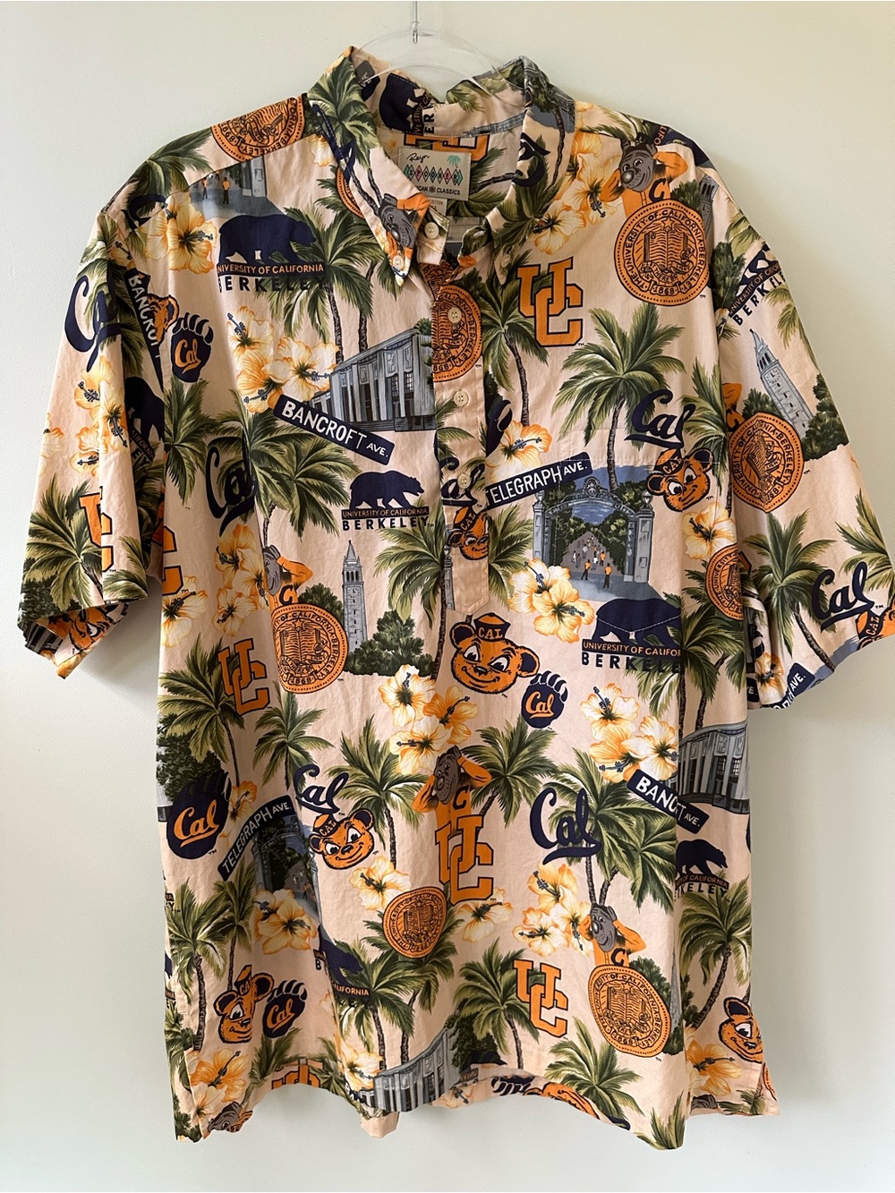 Reyn Spooner American Classics UC Berkeley Cal Bears Collegiate Print XXL